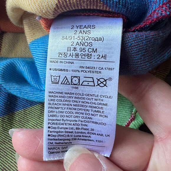 Baby Gap Unisex Multicolor Plaid Flannel Long Sleeve Pajama Set - 2T - Picture 4 of 4